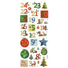 Glitzer Sticker Weihnachten, 5 Blatt-image