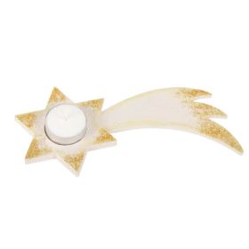 Teelichthalter Sternschnuppe aus Holz, zum Selbstgestalten-image