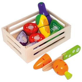 Gemüse zum Schneiden in Holzkiste-image