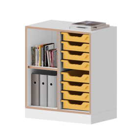 qickly® Regal, 2 Ordnerhöhen, 8 kleine Ergo Tray Boxen B/H/T: 70,1x74,3x42,6 cm-image