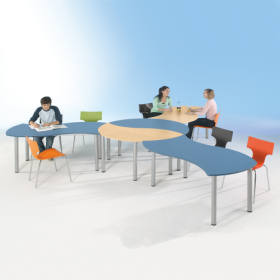 "SoooRounD" Gruppeninsel bestehend aus 5 Tischen B/H/T: 160x72x80 cm (je Tisch)-image