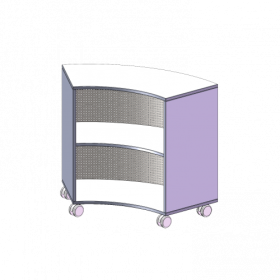 Fahrbares Sechstelkreisregal, 2 Ordnerhöhen - Serie evo180 B/H/T: 98,7x82x40 cm, Rückwand aus Lochblech-image