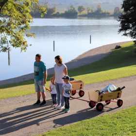 Bollerwagen aus Holz mit Luftbereifung, Länge 70 cm-image