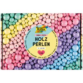 Holzperlen pastel Jumbo-Packung, 1 kg-image