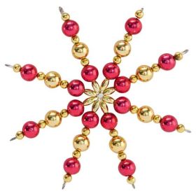 Perlensterne Bastelset für 5 Sterne, Rot-Gold-image