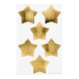 Adventskalender Sticker, Stars Gold, 1-24-image