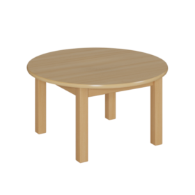 Puppentisch als Couchtisch B/H/T: 60x46x60 cm, Rundtisch Ø 60 cm mit Schichtstoffplatte-image