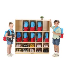 Rucksack- und Schuhregal f. 10 Kinder-image