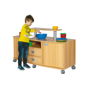 fahrbare Frühstückstheke B/H/T: 152x62/82x50 cm, mit 2 Türen, 2 Schübe-image