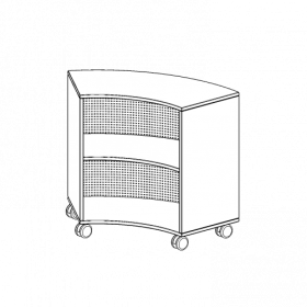 Fahrbares Sechstelkreisregal, 2 Ordnerhöhen - Serie evo180 B/H/T: 98,7x82x40 cm, Rückwand aus Lochblech-image