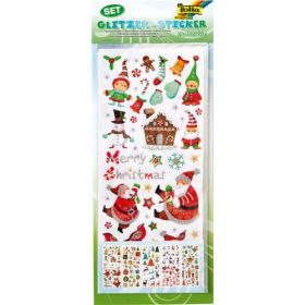 Glitzer Sticker Weihnachten, 5 Blatt-image