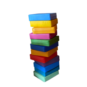 Sitzkissen, quadratisch, im 12er-Set B/H/T: 30x8x30 cm, Regenbogenfarben, Kunstlederbezug-image