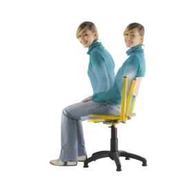 höhenverstellbarer LORDOFLEX Erzieherinnen-Stuhl Größe 3-5, mit Gaslift und Polyamid-Fuß, höhenverstellbar von 42 bis 54 cm-image