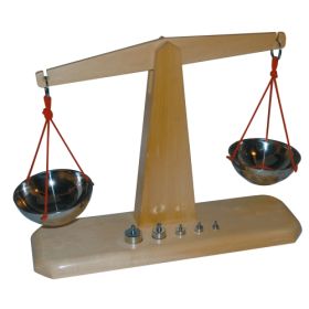 Balkenwaage, mit Gewichten-image