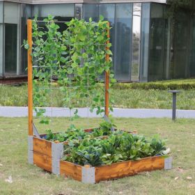 Mehrstufiges Hochbett mit Rankgitter-image