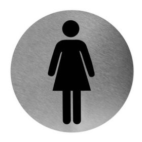 Piktogramm rund Frau Edelstahl, Ø 11,6 cm-image