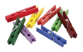 Wäscheklammern aus Holz, bunt, 50 Stk.-image