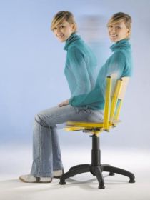 höhenverstellbarer LORDOFLEX Erzieherinnen-Stuhl Größe 3-5, mit Gaslift und Polyamid-Fuß, höhenverstellbar von 42 bis 54 cm-image