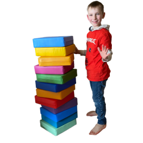 Sitzkissen, quadratisch, im 12er-Set B/H/T: 30x8x30 cm, Regenbogenfarben, Kunstlederbezug-image