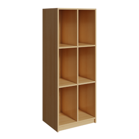 Schultaschenregal mit 6 Fächern B/H/T: 62x160x45 cm, 2reihig mit 3 Fächern übereinander-image