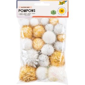 Pompons Glitter X-MAS, 30 Stück-image