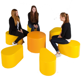 Sitzgruppe Flowerpower, 7 teilig mit Kunstlederbezug, Bezug schwer entflammbar Je Element Höhe: 35/40 cm-image