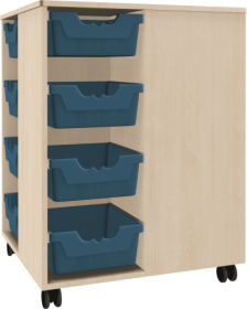 Spielinsel "A-Toll Midi", mit 16 hohen Ergo Tray Boxen C2, fahrbar B/H/T: 75x100x75 cm,  Korpusdekor und Farbe der Boxen nach Wahl-image