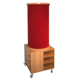 Stoff-Litfasssäule mit Unterschrank B/H/T 70x185x70 cm, fahrbar-image