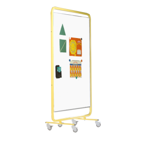 Fahrbare doppelseitiges Whiteboard aus weißer Premium Stahlemaille Maße gesamt: B/H/T: 131x190x50 cm, Maße Tafelfläche: 120x150x50 cm-image