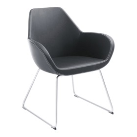 1-Sitzer Stuhl Nele, mit Kufengestell B/H/T: 67x85x62 cm, Gestellfarbe und Bezug wählbar-image