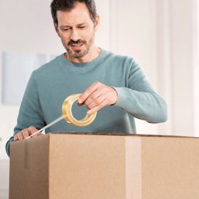 Paketband Plastik Bio transparent, tesa für Kartons bis 20kg (66mx50mm)-image