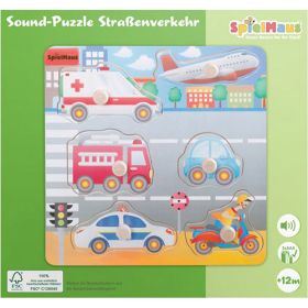 SpielMaus Holz Sound Holzpuzzle Straßenverkehr-image