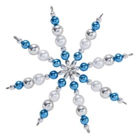 Perlensterne Bastelset für 5 Sterne, Blau-Silber-image