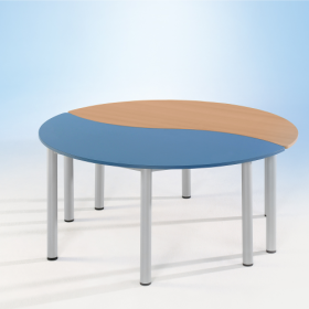 "SoooRounD" Basic II Halbrundwellentisch, fahrbar B/H/T: 160x72x80 cm-image