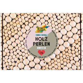 Holzperlen natural Jumbo-Packung, 1 kg-image