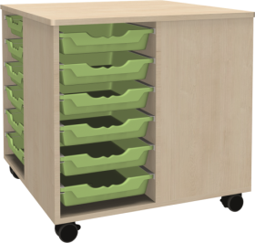 Spielinsel "A-Toll Midi", mit 24 flachen Ergo Tray Boxen, fahrbar B/H/T: 75x82x75 cm, Korpusdekor und Farbe der Boxen nach Wahl-image