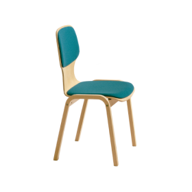 Stapelstuhl mit Schale "London" und Schichtholzgestell Sitzschale Buche natur mit Vierfuß- Schichtholzgestell-image