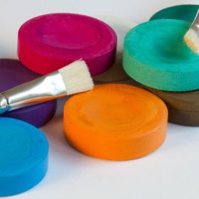 Tempera-Blöcke, Ø 55mm, 5 Stk., Einzelfarben nach Wahl-image