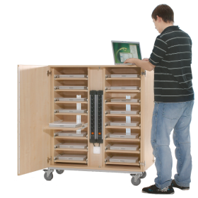 Notebookwagen mit 16 Fächern, fahrbar B/H/T: 110x125x42 cm-image