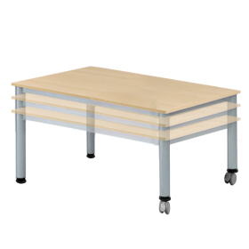 Rechtecktisch B/T: 140x70 cm, höhenverstellbar (58-72 cm), fahrbar-image