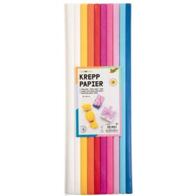 Krepp Papier Basteln: MIX, 9 leuchtende Farben, 10 Rollen (Feinkrepp Papier)-image