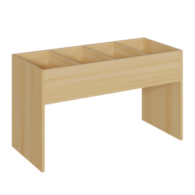 Büchertrog mit Seitenwangen B/H/T: 110x64x50 cm, 4 Fächer nebeneinander-image