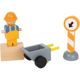 Baukran mit Baustellenzubehör-image