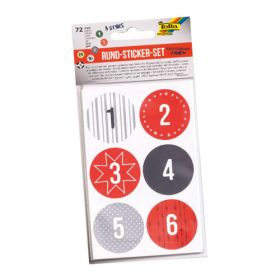 Rund Sticker Set Adventskalender Zahlen, 72 Stk.-image