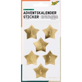 Adventskalender Sticker, Stars Gold, 1-24-image