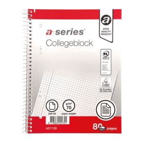 Collegeblock A5 kariert (gelochter Spiralblock A5 kariert)-image