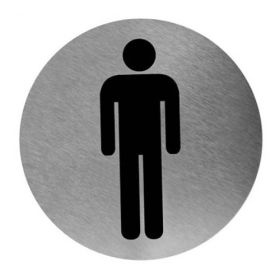 Piktogramm rund Mann Edelstahl, Ø 11,6 cm-image