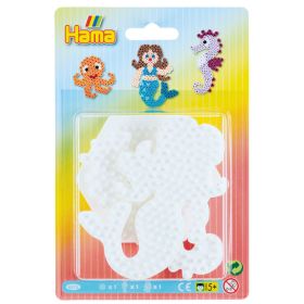 Hama Stiftplatten Sechseck, Seepferd, Meerjungfrau (3er Set) 8cm-image
