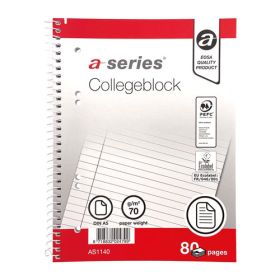 Collegeblock A5 liniert (gelochter Spiralblock A5 liniert) 80 Blatt-image