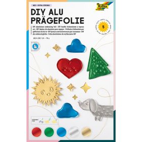 Aluprägefolie Mix, 5 Blatt, farbig sortiert-image